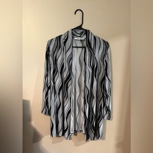 Kasper Jacket/Cardigan/Top - Black/White - Size XL